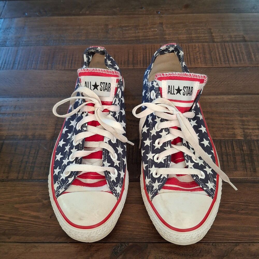 Converse Chuck Taylor All Star Stars Stripes USA Flag Low Top Mens 6 Women 8